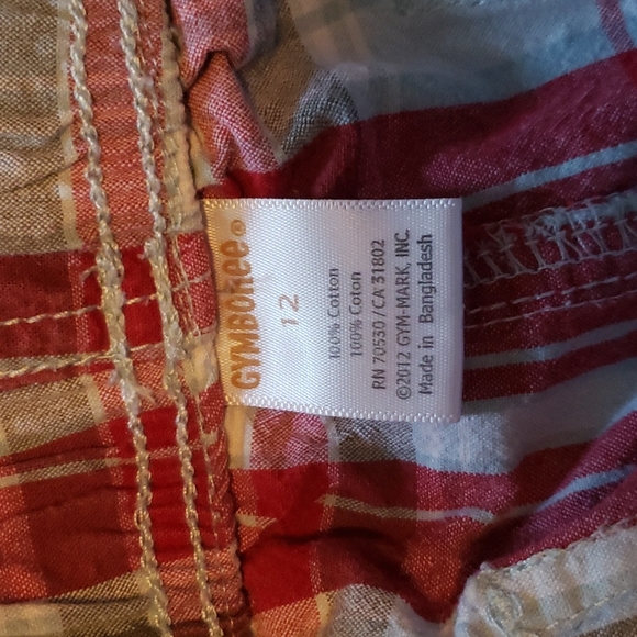 Gymboree plaid cargo shorts Boys 12 NWOT - Picture 2 of 3